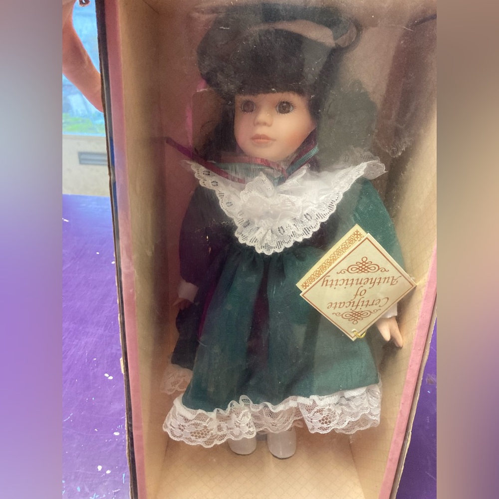 SOFT EXPRESSIONS Genuine Fine Bisque Porcelain Doll 13 inches.
